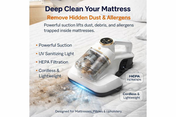 Cordless Mattress Vacuum – Deep Dust Mite & Allergen Removal